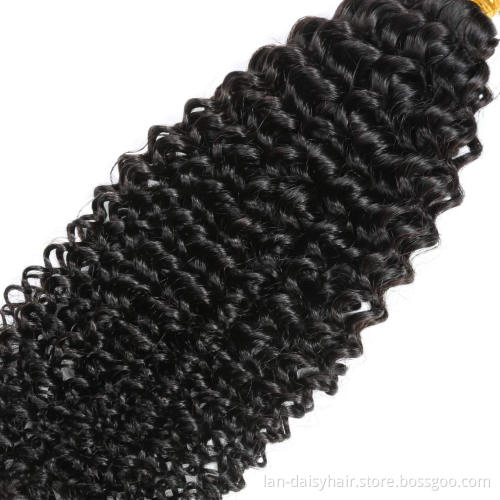 Afro kinky curly 3 bundles with closure  indian human hair bundles with closure  curly hair in wholesale natural color